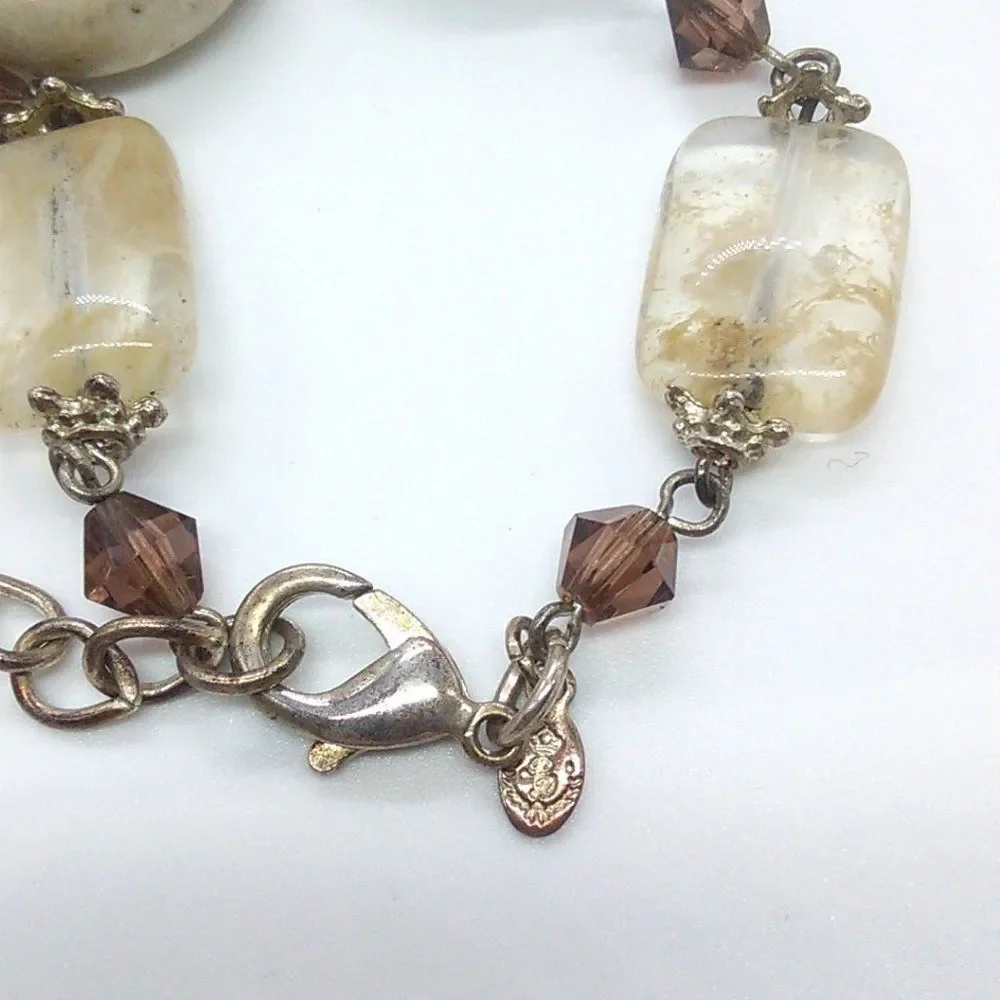 PREMIER DESIGNS Necklace SAND DUNE Pendant Neutral Quartz Stone Removable Pendan